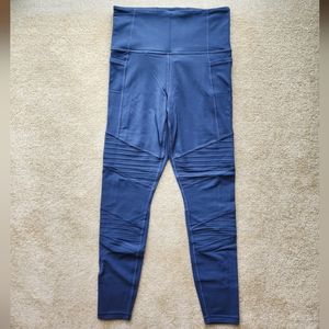 Athleta inclination moto blue gray leggings size small